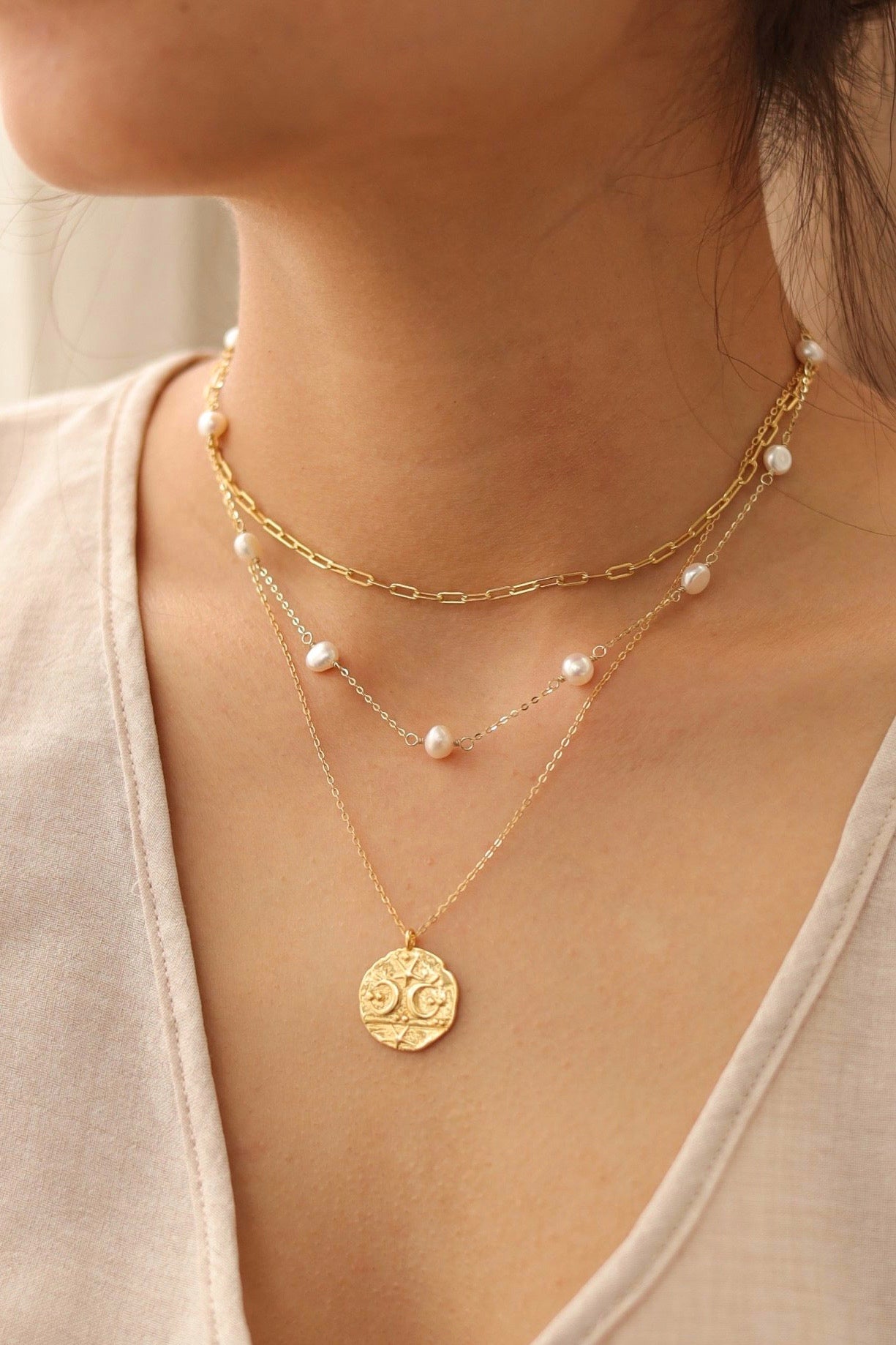 Baroque Pearls Tiny Chain