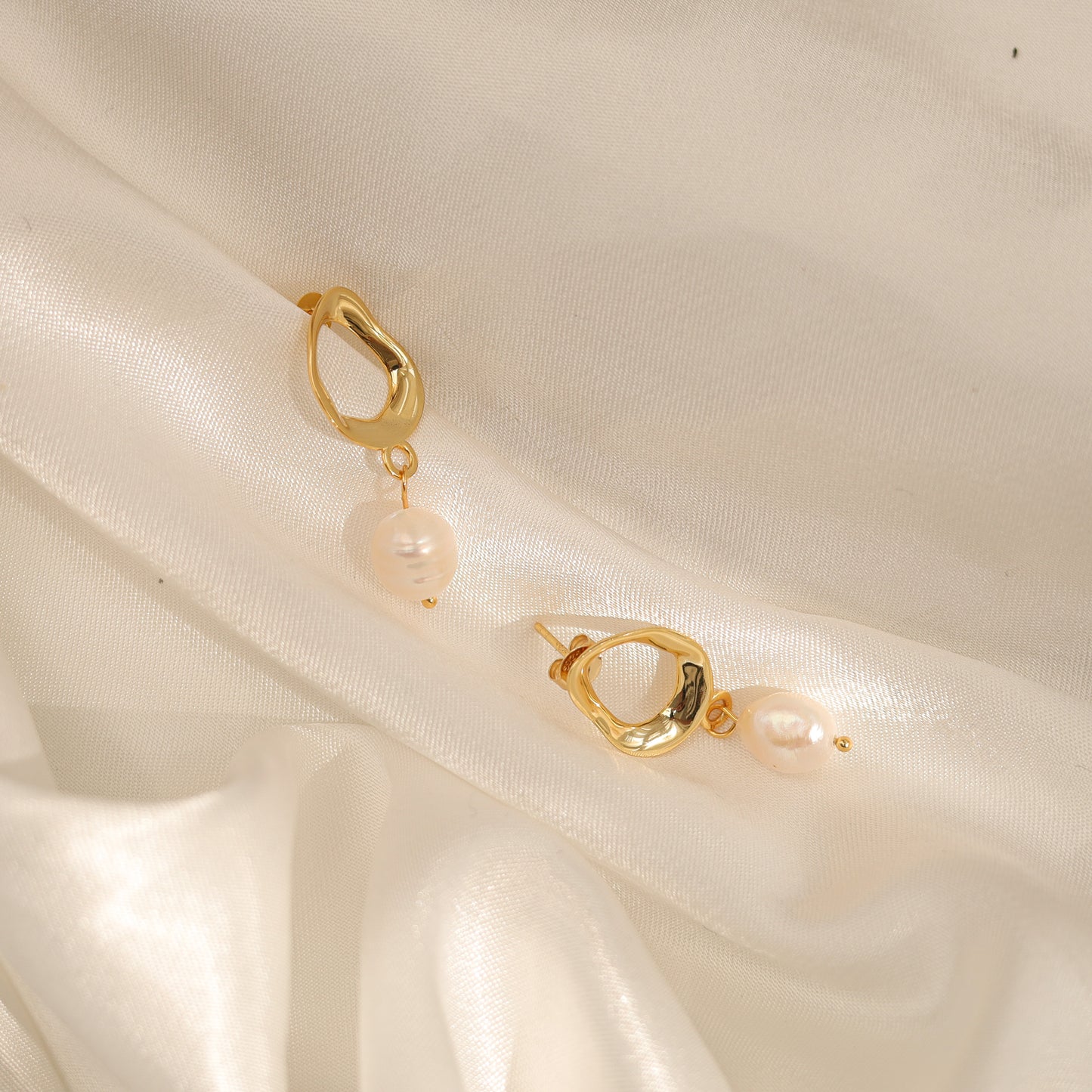 Huggie Pearl Drop Earrings