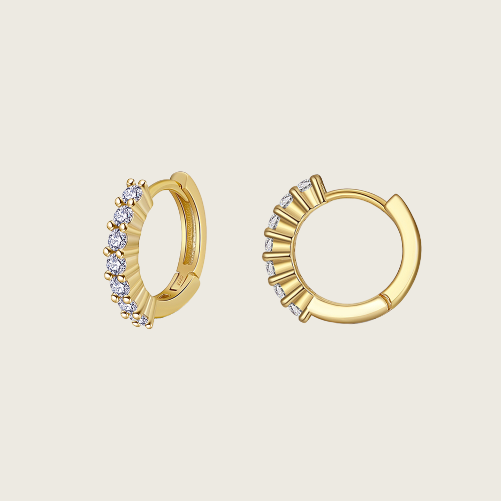 Clear Stone Huggie Earrings