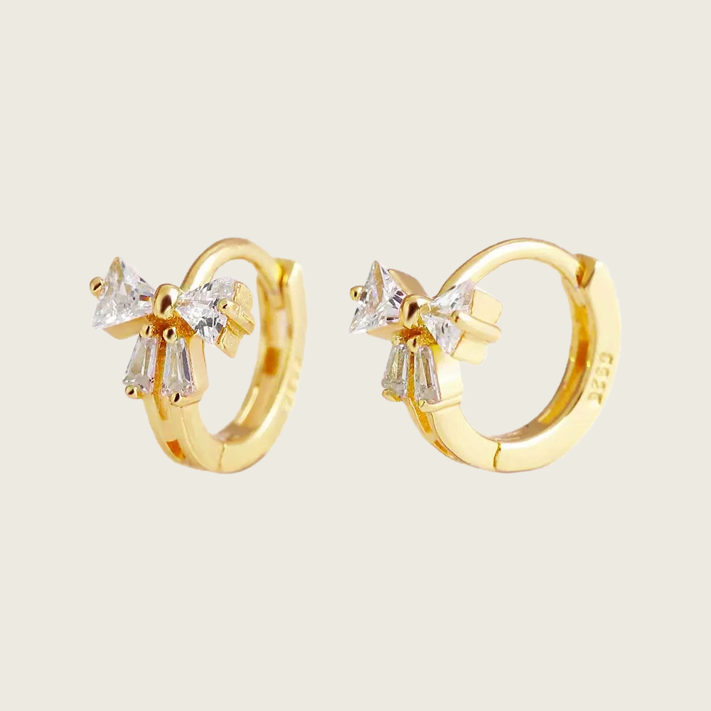 Mini Bow Huggie Earrings