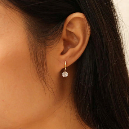 Round Diamond Hoop Earrings