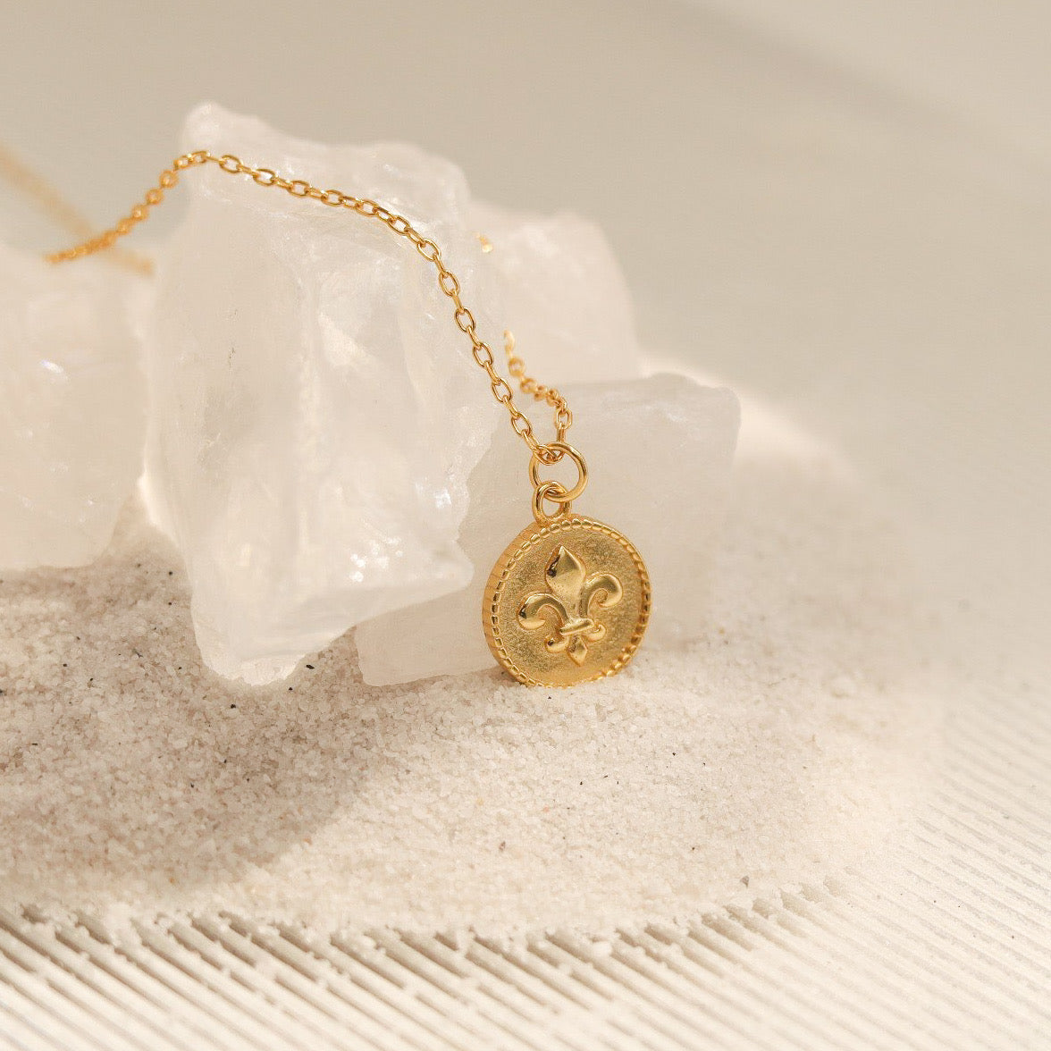 Lily Flower Coin Necklace