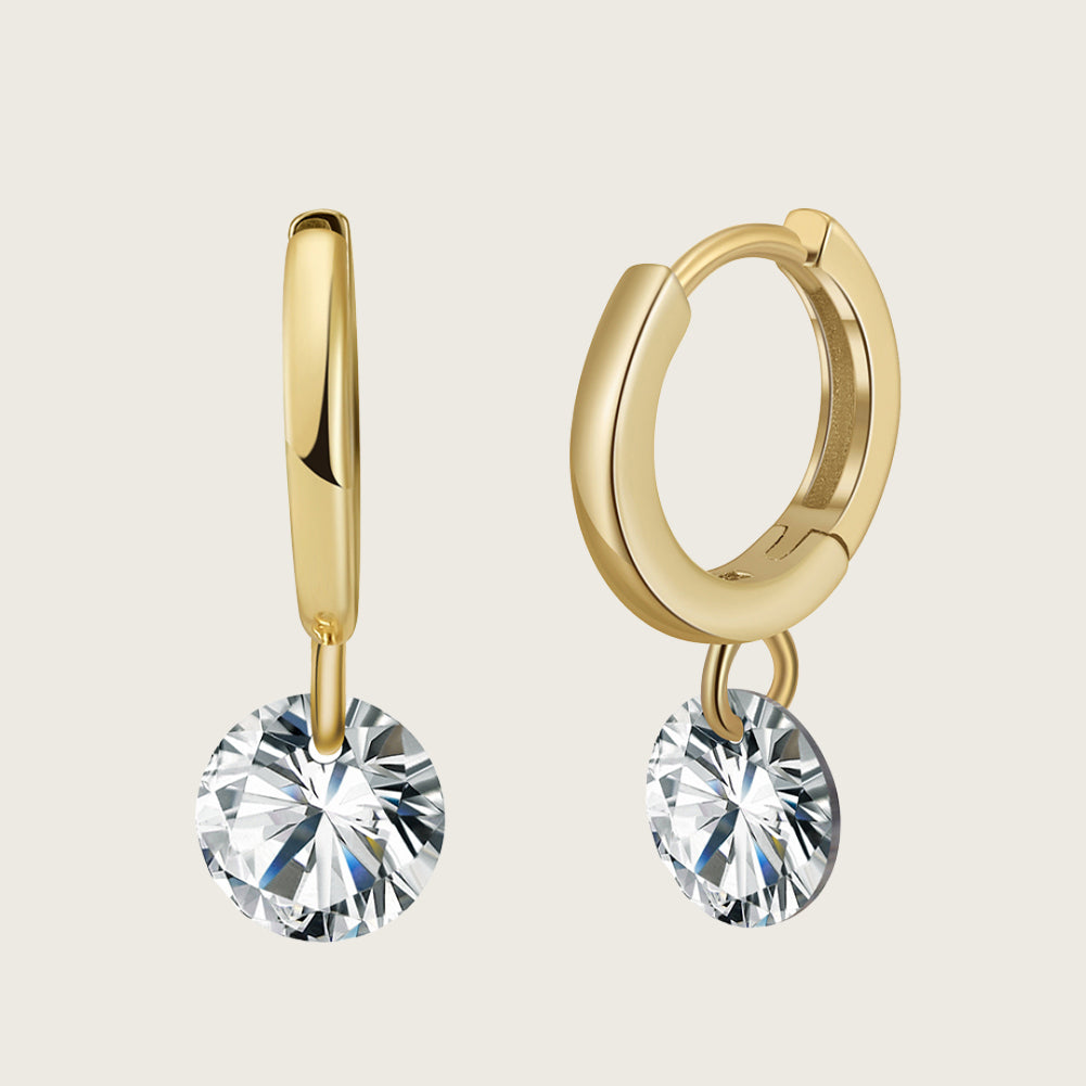 Round Diamond Hoop Earrings