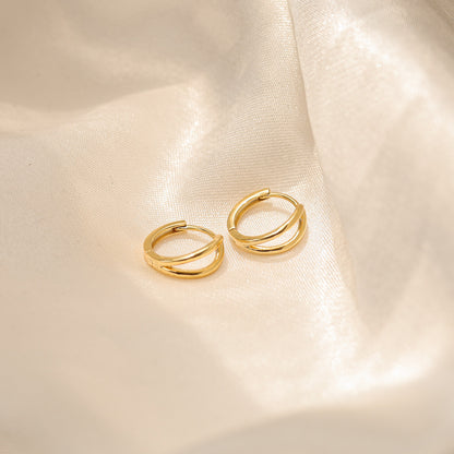 Double Line Hoop Earrings