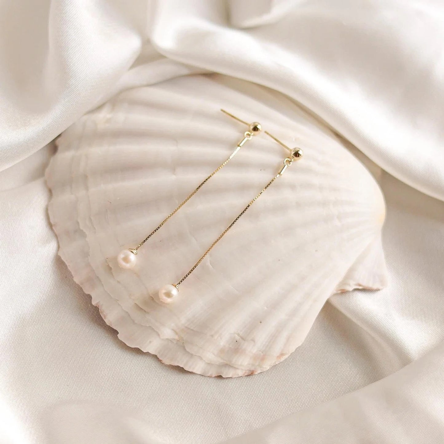 Dangle Single Pearl Earrings